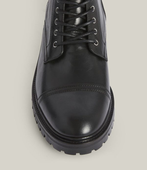 Piero black leather boots for men - Image 3