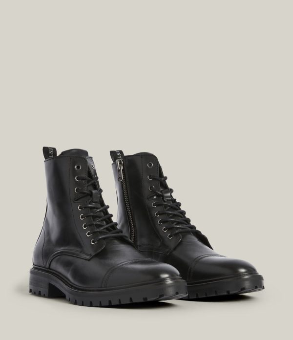 Piero black leather boots for men - Image 2