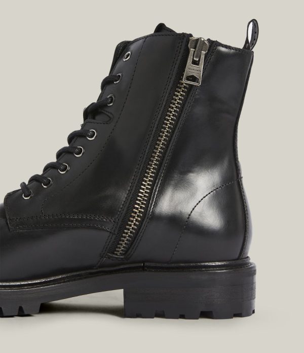 Piero black leather boots for men - Image 4