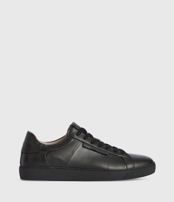 Sheer low top black leather sneakers for men - Image 2