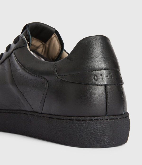 Sheer low top black leather sneakers for men - Image 3