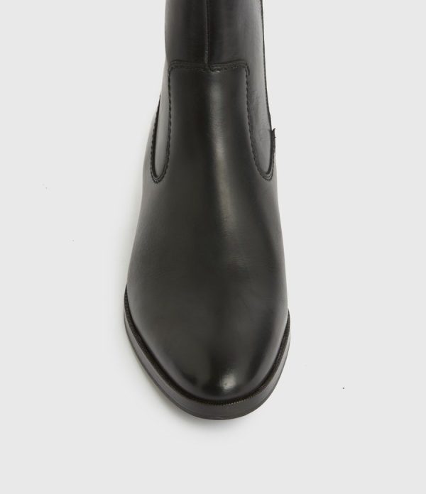 Ridge black leather boots for men - Image 3