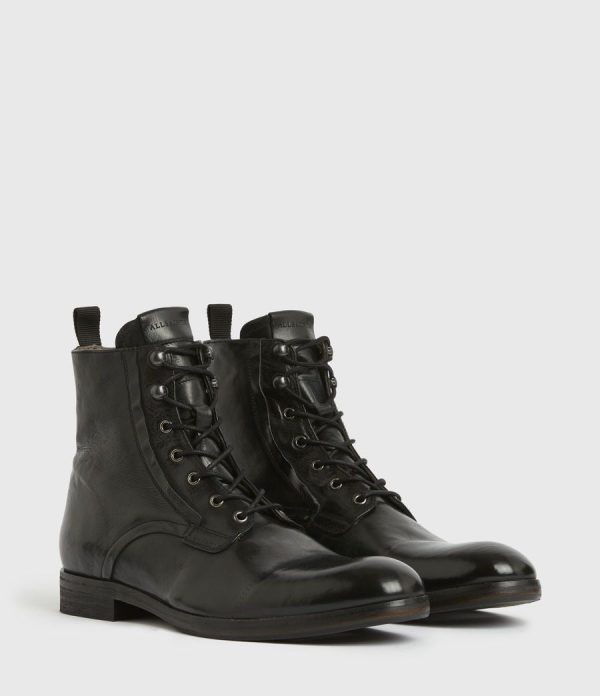 Mikkel black leather boots for men