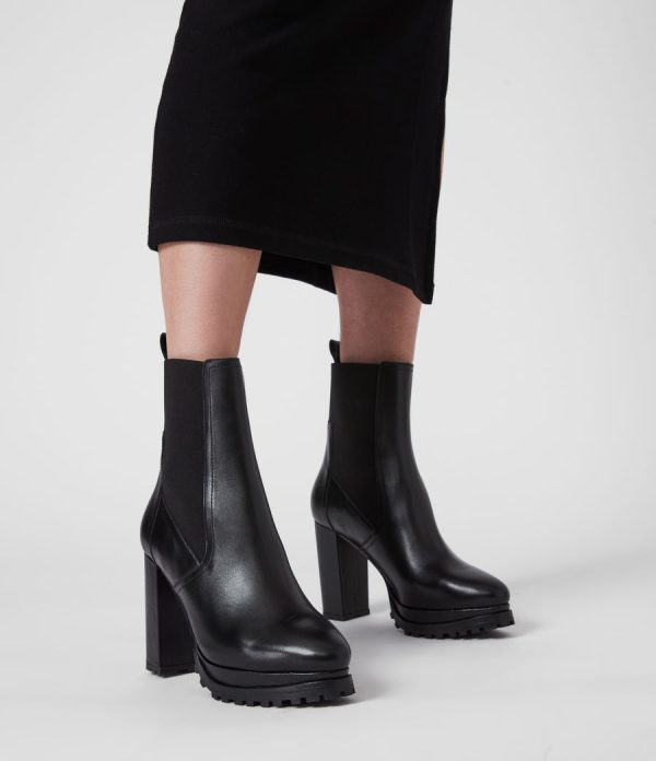 Sahara black leather boots for women - Image 2