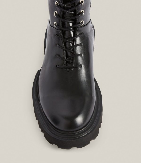 Maren black leather boots for women - Image 3