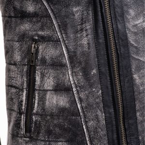 Miles stone wash biker leather jacket - Image 8