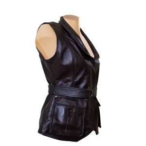 Teejays stylish leather vest with waist belt - Image 4