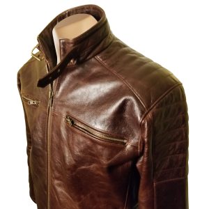 Morton's Vintage Oiled moto style jacket with collar belt - Image 3