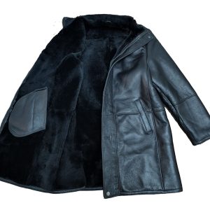 Ralph's Black shearling Long coat - Image 8