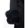 Aria Black Chic long cashmere blend coat with fox fur - Image 7