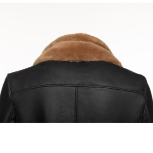 Viktor's black Aviator bomber shearling jacket - Image 5