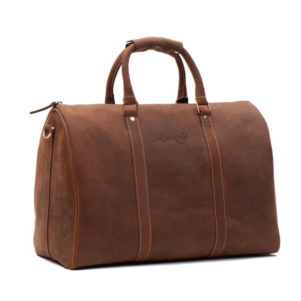 Vintage Leather Business Travel Duffel Bag - Image 4