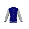 Navy Varsity Letterman Jacket with Grey Sleeves - Image 2