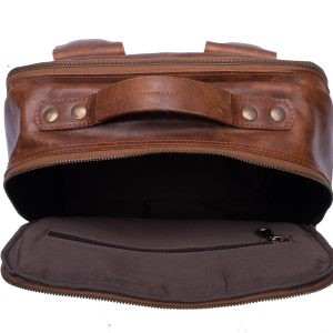 Burch's Vintage Brown Laptop Backpack - Image 3