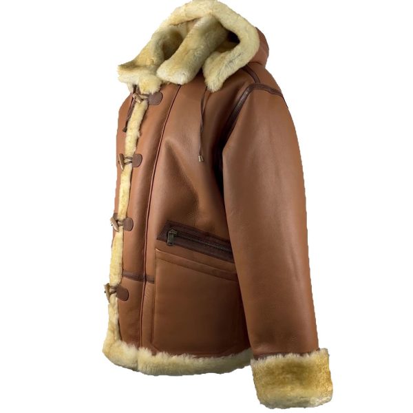 Steve hart Tan Brown Shearling duffle coat - Image 3