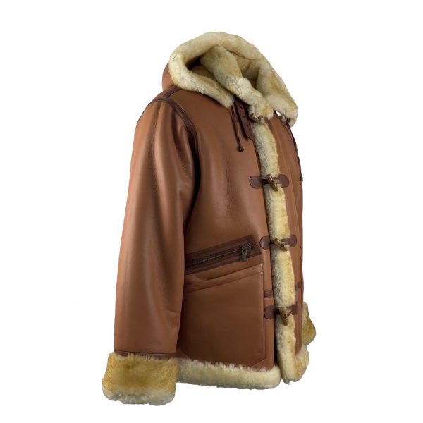 Steve hart Tan Brown Shearling duffle coat - Image 4