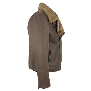 Carter's Brown Biker Shearling Jacket - Image 3