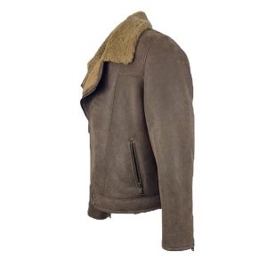 Carter's Brown Biker Shearling Jacket - Image 4