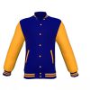 Navy Varsity Letterman Jacket with Gold Sleeves - Image 13