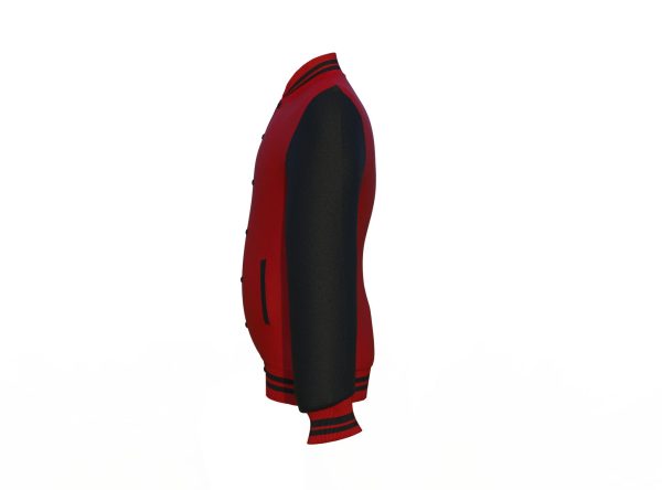 Maroon Varsity Letterman Jacket with Black Sleeves - Image 10