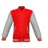 Red Varsity Letterman Jacket with Grey Sleeves - Image 13