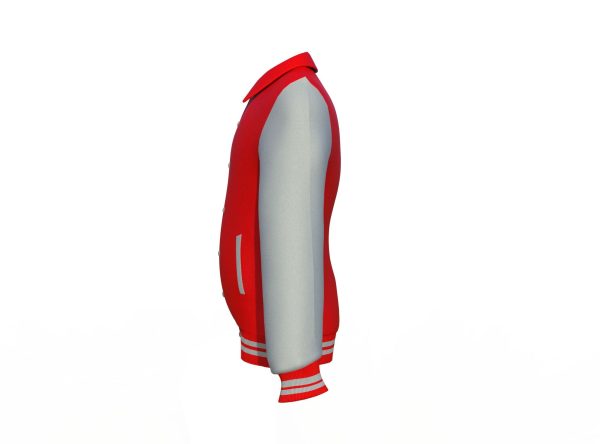 Red Varsity Letterman Jacket with Grey Sleeves - Image 10