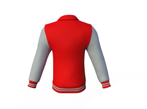 Red Varsity Letterman Jacket with Grey Sleeves - Image 6