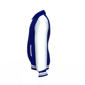 Navy Varsity Letterman Jacket with White Sleeves - Image 10