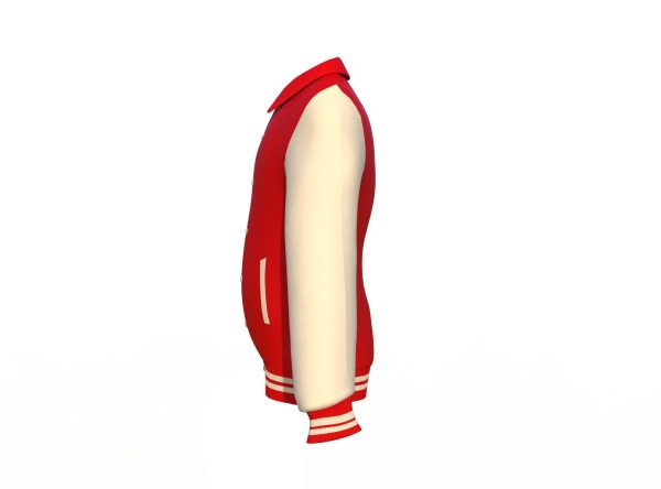 Red Varsity Letterman Jacket with Cream Sleeves - Image 10