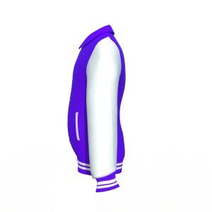 Purple Varsity Letterman Jacket with White Sleeves - Image 10