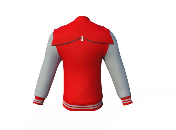 Red Varsity Letterman Jacket with Grey Sleeves - Image 7