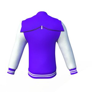 Purple Varsity Letterman Jacket with White Sleeves - Image 7