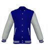 Navy Varsity Letterman Jacket with Grey Sleeves - Image 3