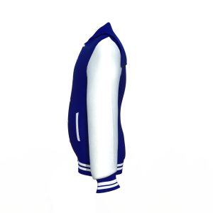 Navy Varsity Letterman Jacket with White Sleeves - Image 11