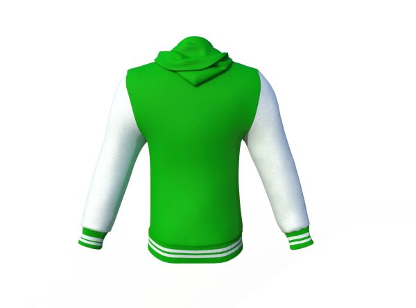 Light Green Varsity Letterman Jacket with White Sleeves - Image 8