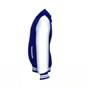 Navy Varsity Letterman Jacket with White Sleeves - Image 12