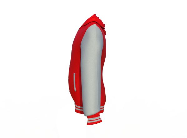 Red Varsity Letterman Jacket with Grey Sleeves - Image 12