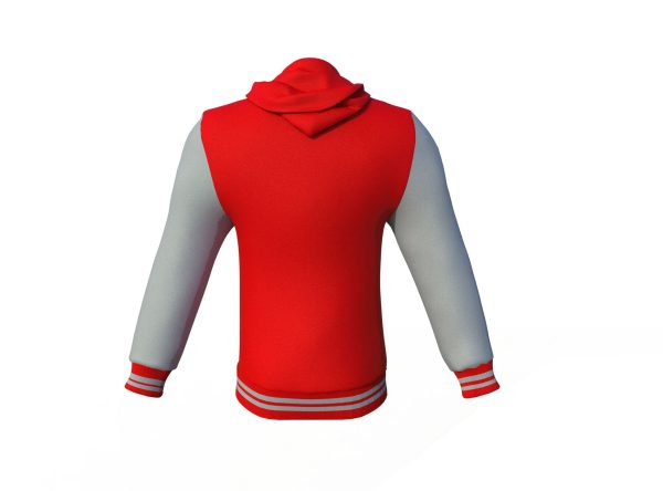 Red Varsity Letterman Jacket with Grey Sleeves - Image 8