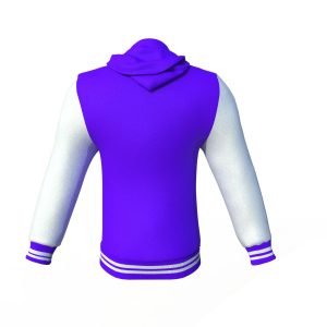 Purple Varsity Letterman Jacket with White Sleeves - Image 8