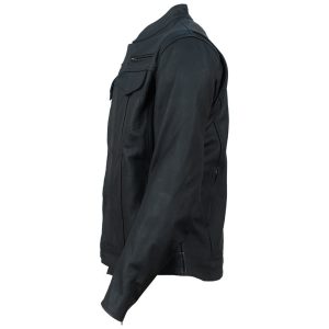 Storm rider Matte Leather Trucker motorcycle jacket - Image 3