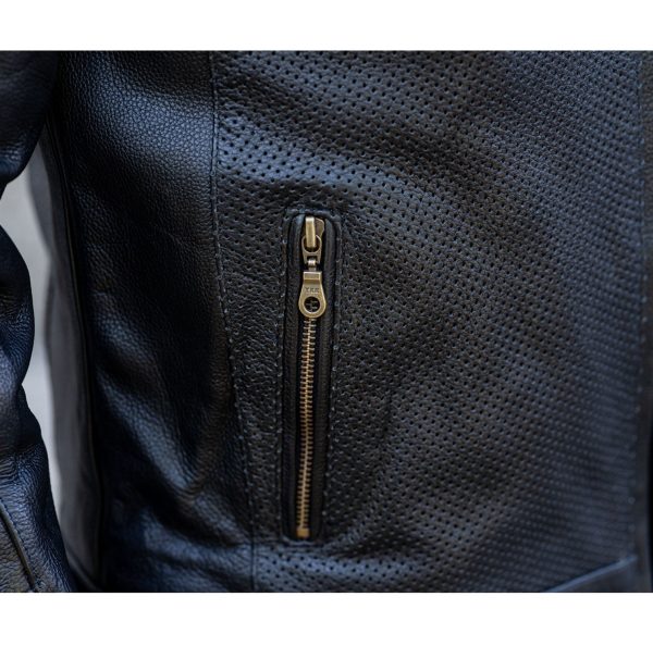 Black Cafe Racer Premium Leather Armored Motorcycle Jacket - Image 6