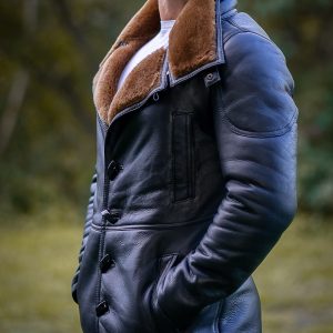 Real Shearling Coat inspired by Ryan Gosling's Blade Runner 2049 Trench Coat - Image 4