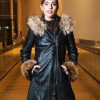 Natalie black winter coat with fur cuffs - Image 5