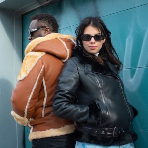 Tasha’s Black Sheepskin Shearling B-3 Bomber Style Jacket - Image 4