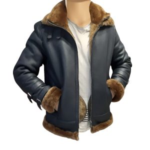 Viktor's black Aviator bomber shearling jacket - Image 11