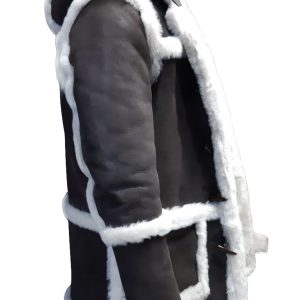 Rayyan's 3/4 length Rancher hooded shearling coat - Image 3