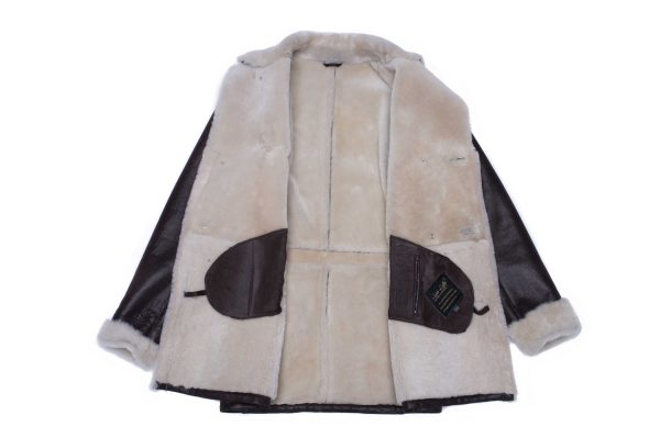 Jozef's 3/4 length brown shearling buttoned coat - Image 4