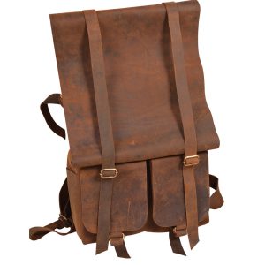 Parsons Roll Top Vintage Oiled Cowhide Backpack - Image 10