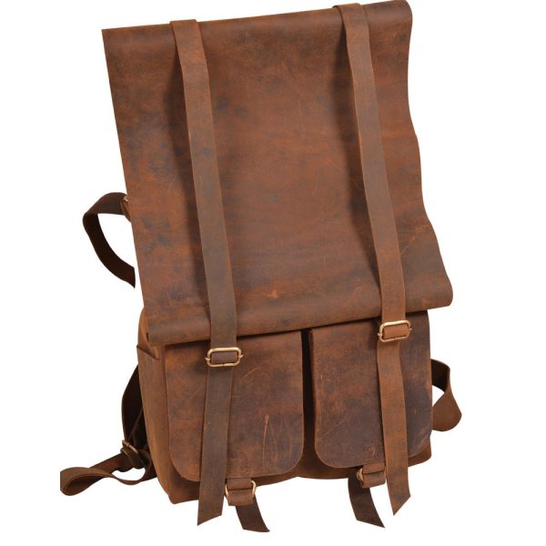 Parsons Roll Top Vintage Oiled Cowhide Backpack - Image 10