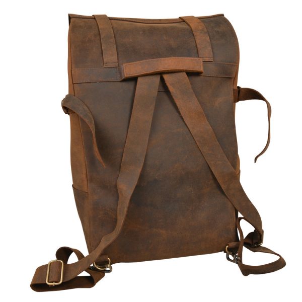 Parsons Roll Top Vintage Oiled Cowhide Backpack - Image 11